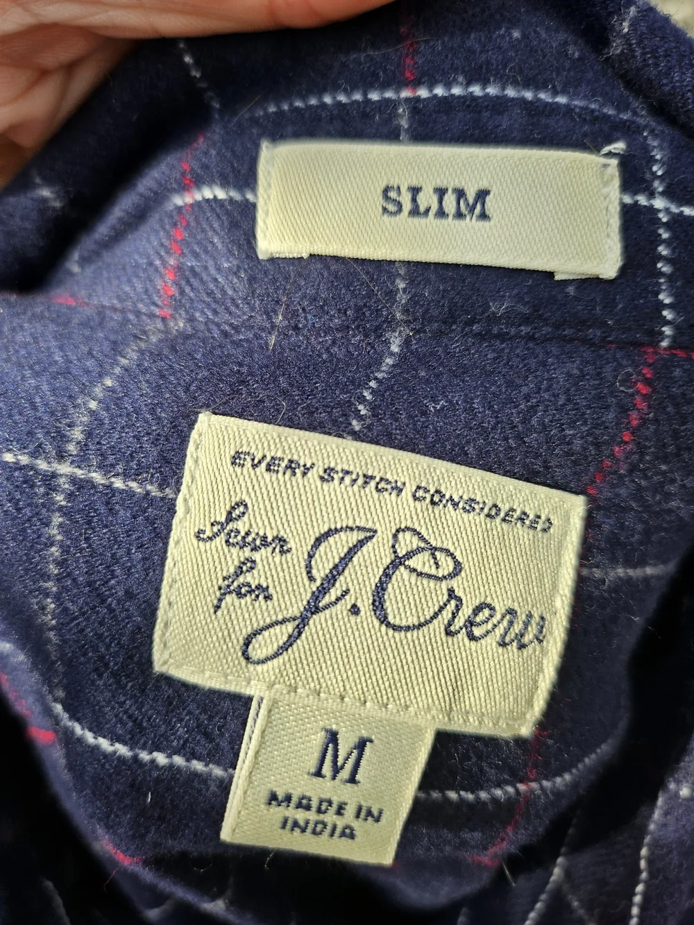 Lot Of 3 J. Crew Plaid Cotton Flannel Button-Down Shirts Blue and Green Tones M